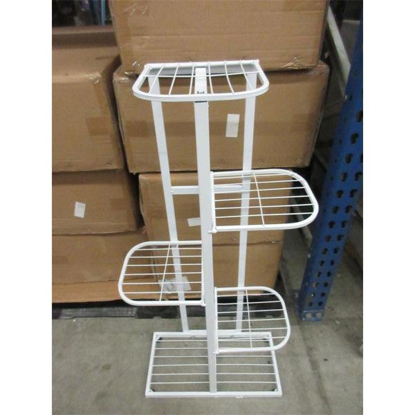 New White Metal Plant Stand - 10" x 18" x 38" tall