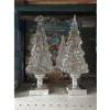 Image 1 : 2 Sets of 2 Illuminated Glitter Trees -13" Tall