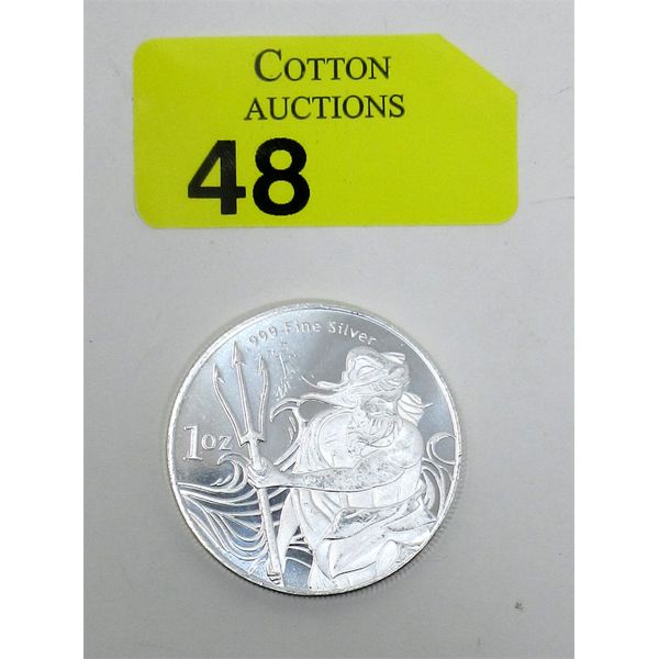 1 Oz .999 Silver Trident 2-Sided Art Round 