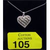 Image 1 : Half Carat Black & White Diamond Heart Pendant 