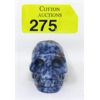 Image 1 : 246 Carat Hand Carved Blue Jasper Skull