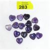 Image 1 : 15 Polished Amethyst Gemstone Hearts