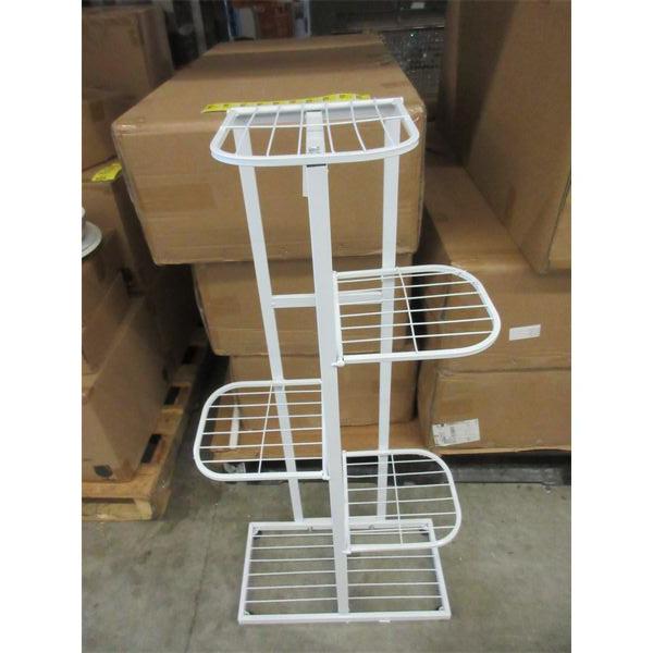 New White Metal Plant Stand - 10" x 18" x 38" tall