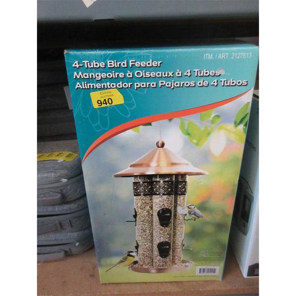 4-Tube Bird Feeder - Steel Construction 