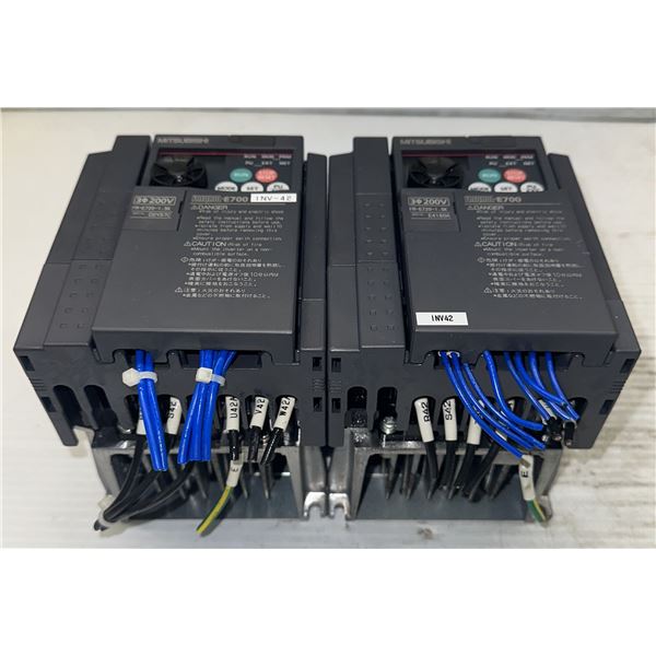 (2) Mitsubishi #FR-E720-1.5K Inverters