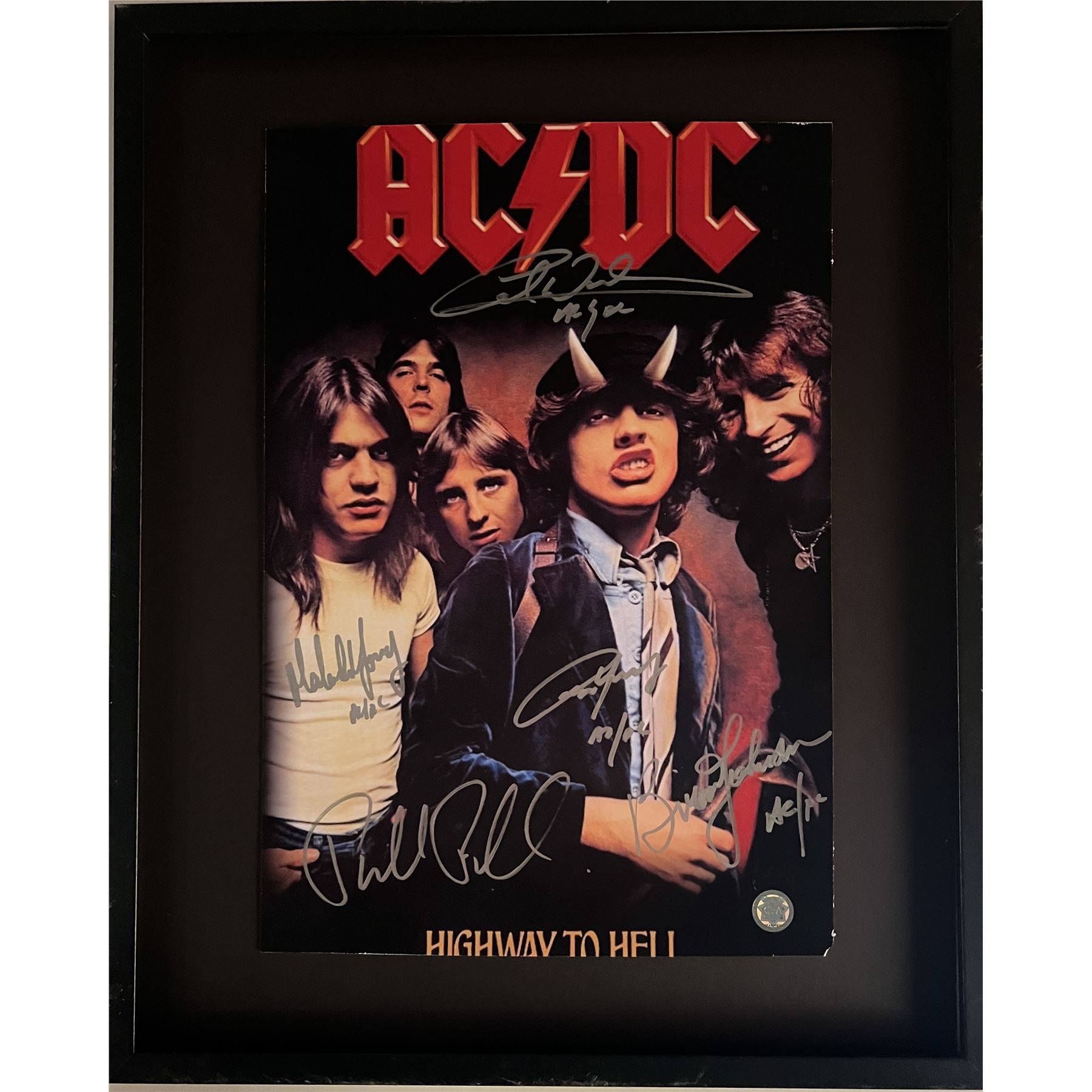 AC/DC band signed mini poster