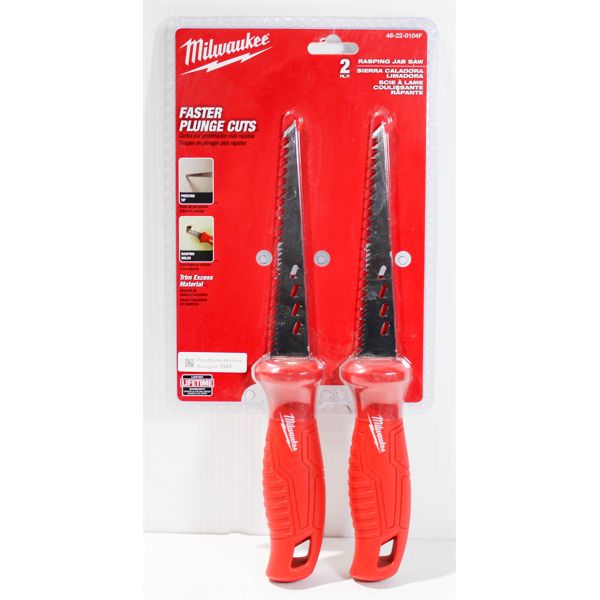 2 PK MILWAUKEE RASPING JAB SAWS