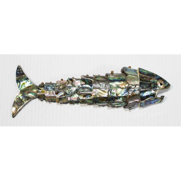 MOTHER OF PEARL ARTICULATED FISH BOTTLE OPENER
