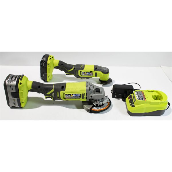 RYOBI PCL430 MULTI-TOOL & PCL445 ANGLE GRINDER
