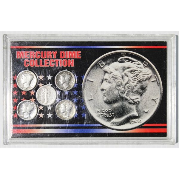 5 USA MERCURY DIMES SET