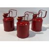 Image 1 : 3 NEW VINTAGE RED METAL SAFETY CANS