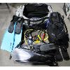 Image 1 : DUFFEL BAG OF DIVING EQUIPMENT INCLUDING AQUA LUNG, REGULATORS, TWO SETS OF FLIPPERS