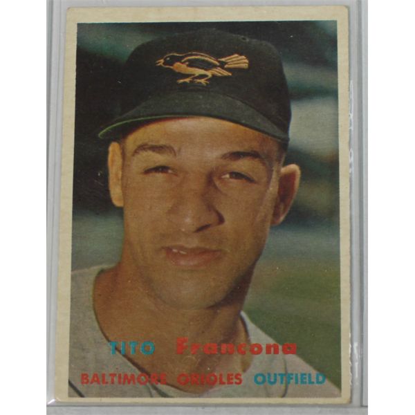 1957 TOPPS #184 TITO FRANCONA BASEBALL CARD