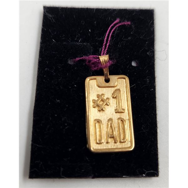 9ct Yellow Gold 'No. 1 Dad' Pendant Charm – Traditional Unbranded Gold Jewelry