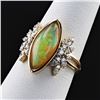 Image 2 : 1.74 ctw Opal and 0.45 ctw Diamond 14K Yellow Gold Ring