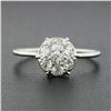 Image 2 : Antique 18k White Gold 0.52 ctw Old European Diamond Cluster Flower Solitaire Ri
