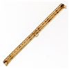 Image 3 : Antique Krementz 14k Gold 1.30 ctw Old Sapphire Natural Pearl Long Bar Pin Brooc