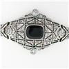 Image 2 : Antique Edwardian 18k Gold Platinum Black Onyx & Rose Cut Diamond Belly Bracelet