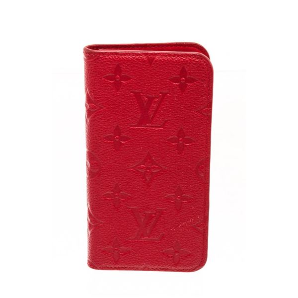 Louis Vuitton Red Leather Iphone XS Case