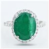 Image 1 : 5.99 ctw Emerald and 0.68 ctw Diamond Platinum Ring