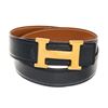 Image 1 : Hermes Black Brown Togo Leather H Reversible 70 Belt