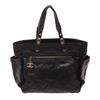 Image 1 : Chanel Black Quilted Coated Canvas Biarritz Tote Bag