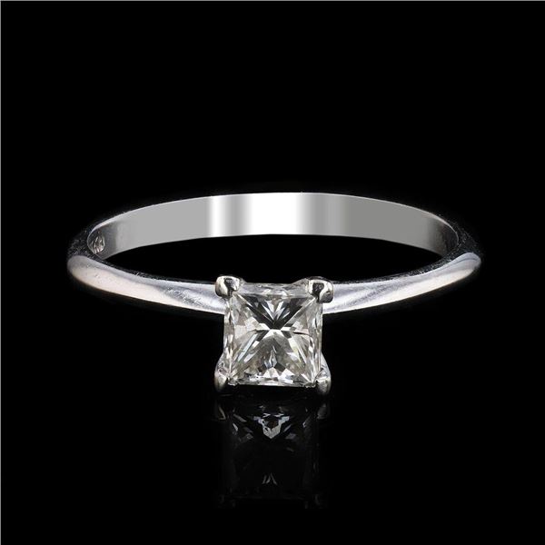 0.51 ctw SI1 CLARITY CENTER Diamond 14KT White Gold Ring