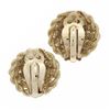 Image 5 : Solid 14K Yellow Gold Rope Spiral Concentric Wrap Large Button Clip on Earrings