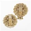 Image 6 : Solid 14K Yellow Gold Rope Spiral Concentric Wrap Large Button Clip on Earrings