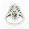 Image 6 : Vintage 14K White Gold 1.03 ctw Prong Diamond Navette Shape Tiered Cluster Ring