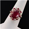 Image 3 : 11.14 ctw Ruby and 0.64 ctw Diamond 14K Yellow Gold Ring