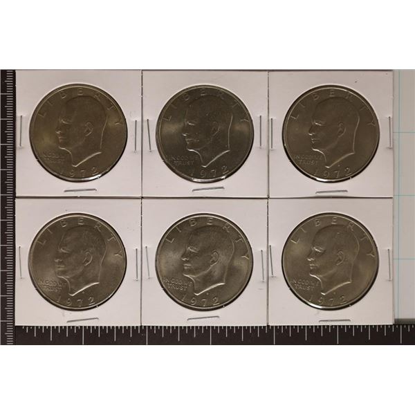 2-1972 & 4-1975-D IKE DOLLARS. UNC