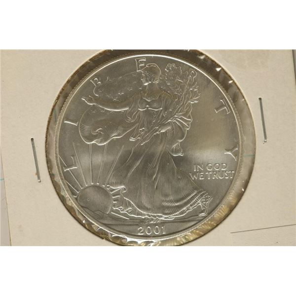 2001 AMERICAN SILVER EAGLE. BRILLIANT UNC