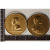 Image 1 : 2 MILITARY BRONZE 2 1/4" MEDALS: CAPTAIN HORATIO