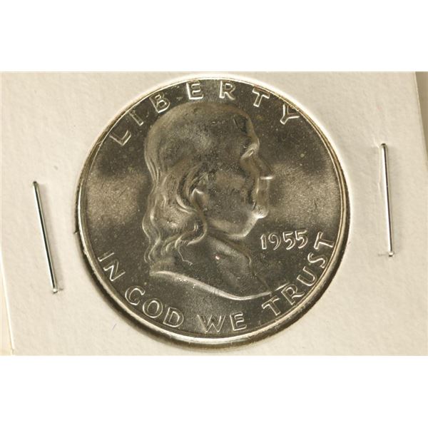 1955 SILVER FRANKLIN HALF DOLLAR BRILLIANT UNC