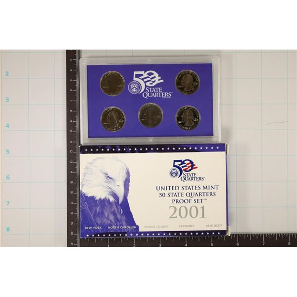 2001 US 50 STATE QUARTERS PROOF SET WITH BOX