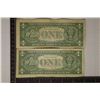 Image 2 : 2-1957 US $1 SILVER CERT STAR NOTES, BLUE SEALS