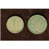 Image 1 : 2 SWEDEN SILVER ORE COINS: 1899-EB 10 ORE (.0186