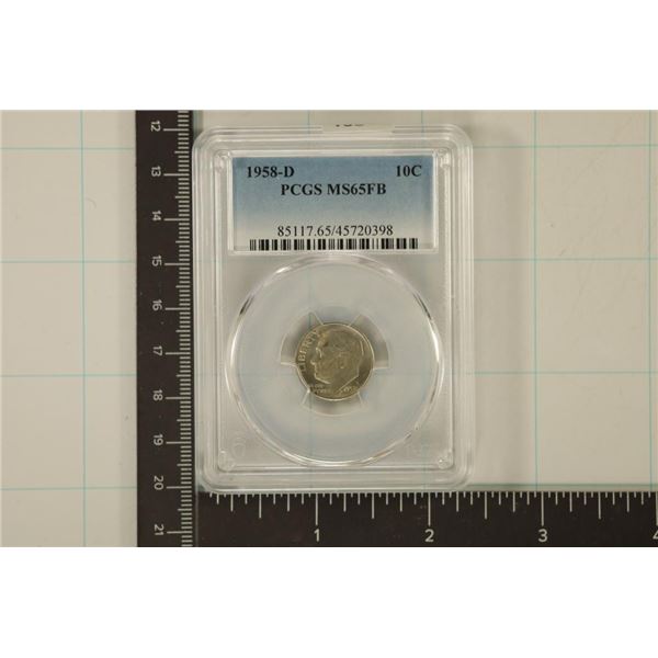 1958-D SILVER ROOSEVELT DIME PCGS MS65FB