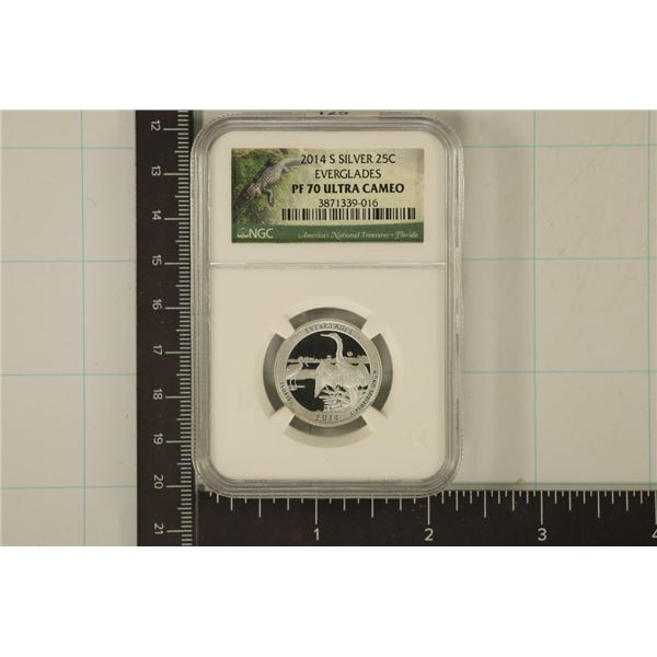 2014-S SILVER EVERGLADES N.P. QUARTER NGC PF70