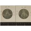 Image 2 : 2-1964 90% SILVER JFK HALF DOLLARS. UNC