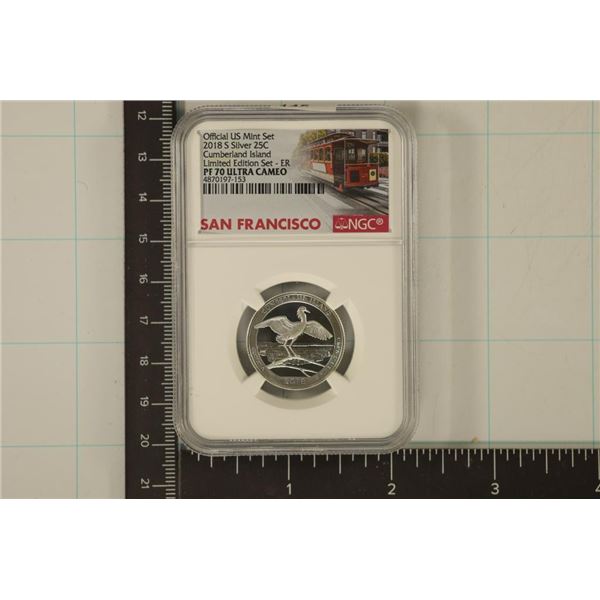 2018-S SILVER CUMBERLAND ISLAND N.P. QUARTER NGC