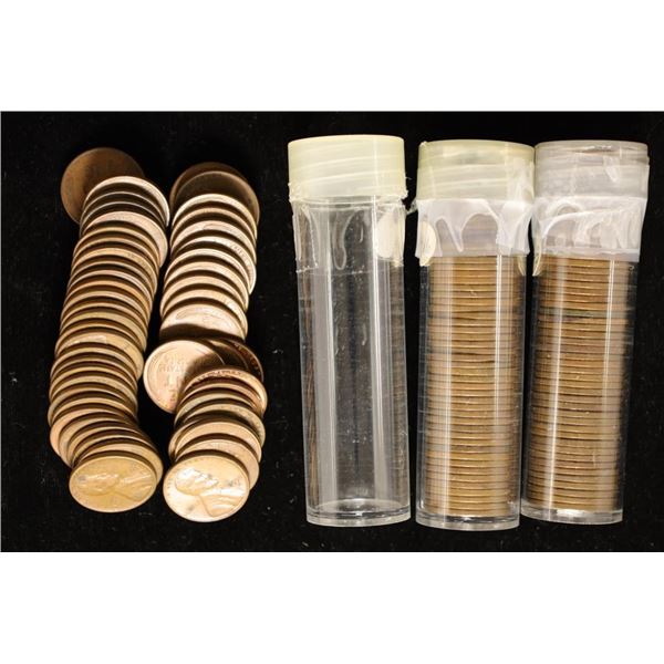 3 SOLID DATE ROLLS OF LINCOLN WHEAT CENTS:1944,