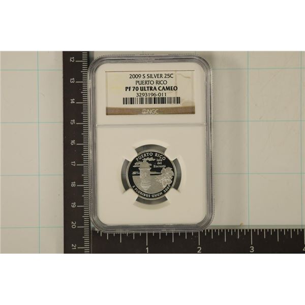 2009-S SILVER PUERTO RICO QUARTER NGC PF70