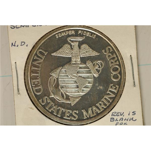 1 TROY OZ .999 FINE SILVER PROOF U.S. MARINE