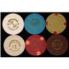 Image 2 : 6 PLASTIC CASINO CHIPS: 4-$1 NEW CHINA CLUB,