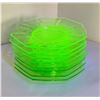 Image 1 : Octagon Uranium Vaseline Depression Glass Plates