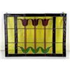 Image 1 : Prairie School Stained Glass Window Tulips