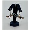 Image 1 : Zuni Inlaid Sterling Silver Roadrunner Earrings