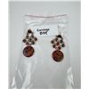 Image 3 : Zuni Inlaid Black Fire Opal Sterling Earrings